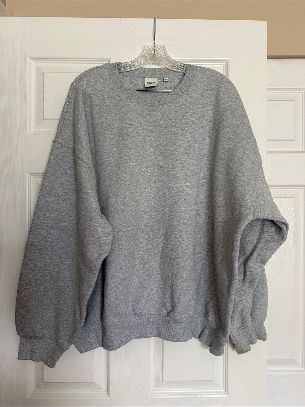 Aritzia Heather Chrome New Cozy Sweatfleece Mega Crew Sweatshirt L